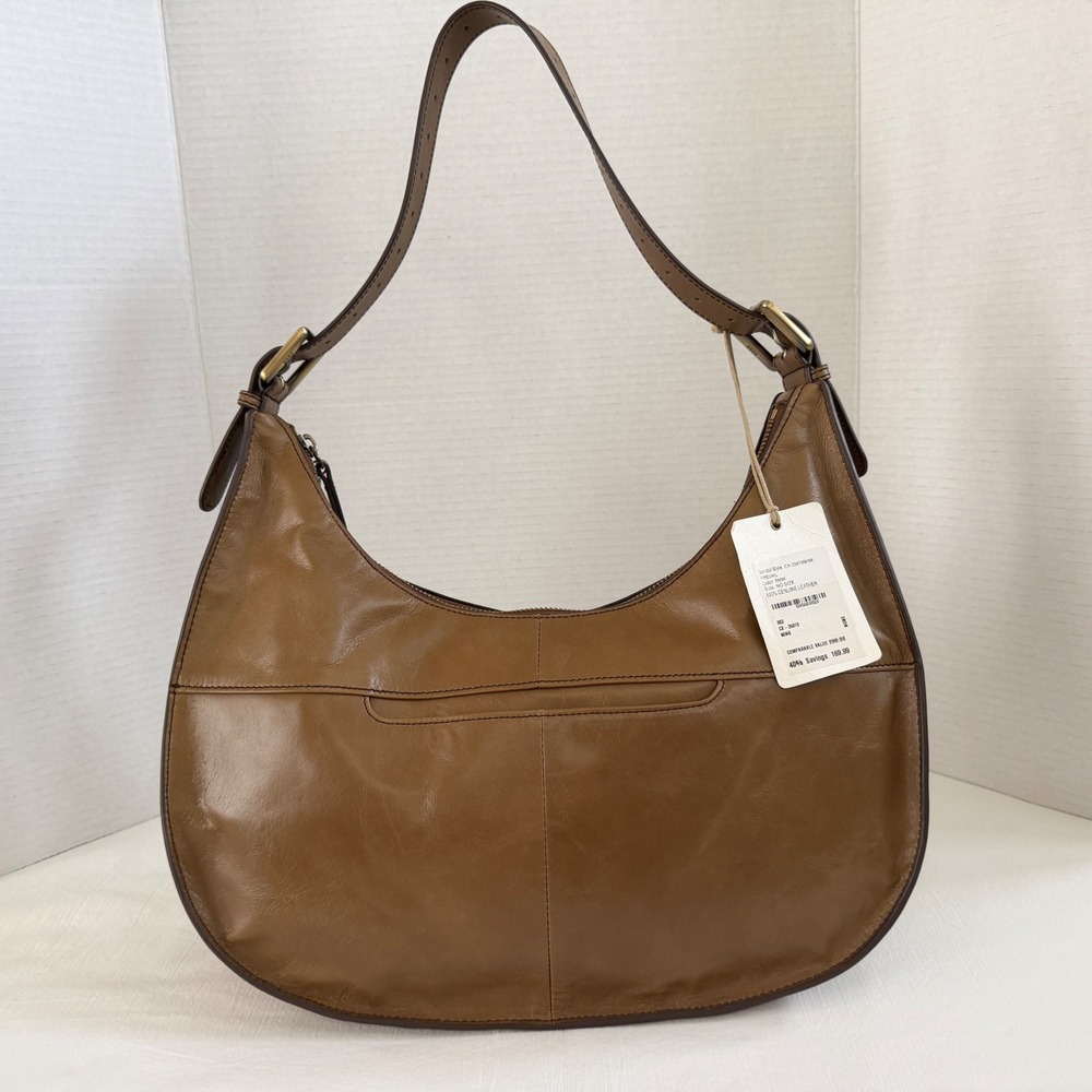 HOBO Int'l PREVAIL Shoulder Bag Mink NWT Crescent-Shaped Zip Top